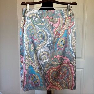 Vintage Carlisle‎ Pastel Paisley Print Silk Skirt Size 10